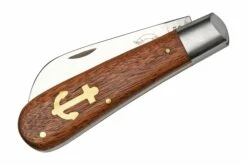 Otter Anchor Knife 173 R Large Stainless, Sapeli, Brass Anchor, Couteau De Poche -KNIVESANDTOOLS Magasin OR173R 04 otter