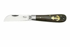 Otter Anchor Knife 174 R ML Small Stainless, Grenadilla Brass Anchor, Couteau De Poche