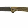 QSP Knife Osprey QS139-D2 Textured Brass, Blackwashed, Couteau De Poche