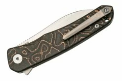 QSP Knife Otter QS140-B1 Satin, Copper Foil Carbonfiber Couteau De Poche -KNIVESANDTOOLS Magasin QS140 B1 04 qsp