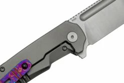 QSP Knife Rhino QS143-A, M390, Bead Blasted Titanium, MokuTi Hardware, Couteau De Poche -KNIVESANDTOOLS Magasin QS143 A 05 qsp