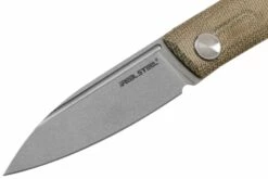 Real Steel Stella Green Canvas Micarta 7057 Knivesandtools Exclusive Couteau De Poche, Poltergeist Design -KNIVESANDTOOLS Magasin RL7057 03 real steel