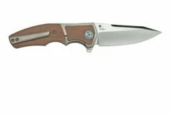 Reate Mini Crossroads M390, Brown Micarta MCR-BRM Couteau De Poche, Kirby Lambert Design -KNIVESANDTOOLS Magasin RT MCR BRM 02 reate