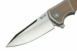 Reate Mini Crossroads M390, Brown Micarta MCR-BRM Couteau De Poche, Kirby Lambert Design -KNIVESANDTOOLS Magasin RT MCR BRM 03 reate