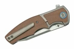 Reate Mini Crossroads M390, Brown Micarta MCR-BRM Couteau De Poche, Kirby Lambert Design -KNIVESANDTOOLS Magasin RT MCR BRM 05 reate