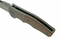 Reate Mini Crossroads M390, Brown Micarta MCR-BRM Couteau De Poche, Kirby Lambert Design -KNIVESANDTOOLS Magasin RT MCR BRM 06 reate