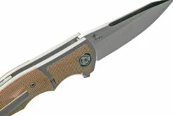 Reate Mini Crossroads M390, Brown Micarta MCR-BRM Couteau De Poche, Kirby Lambert Design -KNIVESANDTOOLS Magasin RT MCR BRM 07 reate
