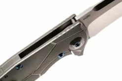 Reate K4 Grey, Damascus Inlay, M390 Satin Finish Couteau De Poche -KNIVESANDTOOLS Magasin RTK4 DAM SF 07 reate rtk4 dam sf 07