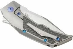 Reate T3000 Marble Carbon Fiber, Blue Hardware Couteau De Poche, Tashi Bharucha Design -KNIVESANDTOOLS Magasin RTT3000 CF B 04 reate