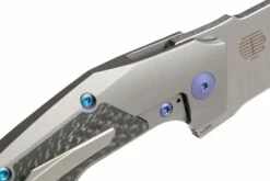 Reate T3000 Marble Carbon Fiber, Blue Hardware Couteau De Poche, Tashi Bharucha Design -KNIVESANDTOOLS Magasin RTT3000 CF B 06 reate