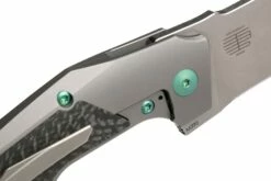 Reate T3000 Marble Carbon Fiber, Green Hardware Couteau De Poche, Tashi Bharucha Design -KNIVESANDTOOLS Magasin RTT3000 CF R 06 reate