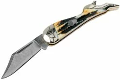 Rough Ryder Lady Leg Knife Cinnamon Stag RR2162 Damascus Slipjoint Couteau De Poche -KNIVESANDTOOLS Magasin RY2162 03 rough ryder
