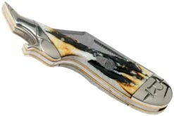 Rough Ryder Lady Leg Knife Cinnamon Stag RR2162 Damascus Slipjoint Couteau De Poche -KNIVESANDTOOLS Magasin RY2162 04 rough ryder