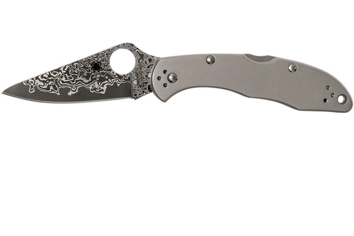 Spyderco Delica 4 Titanium Damascus C11TIPD Couteau De Poche 3 Spyderco Delica 4 Titanium Damascus C11TIPD Couteau De Poche