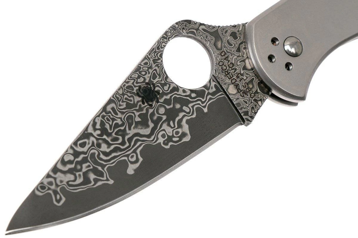 Spyderco Delica 4 Titanium Damascus C11TIPD Couteau De Poche 5 Spyderco Delica 4 Titanium Damascus C11TIPD Couteau De Poche – Image 3