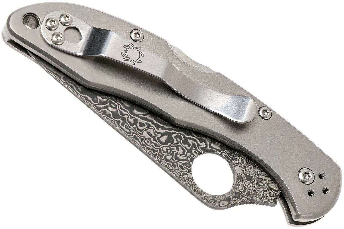 Spyderco Delica 4 Titanium Damascus C11TIPD Couteau De Poche 6 Spyderco Delica 4 Titanium Damascus C11TIPD Couteau De Poche – Image 4