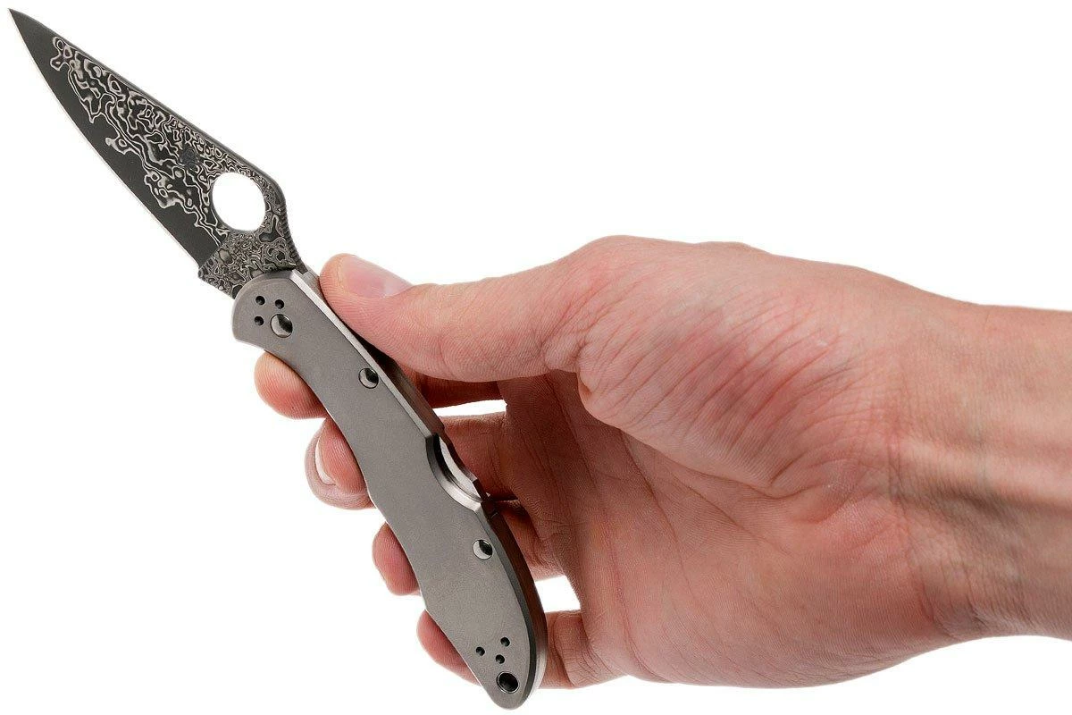 Spyderco Delica 4 Titanium Damascus C11TIPD Couteau De Poche 10 Spyderco Delica 4 Titanium Damascus C11TIPD Couteau De Poche – Image 8