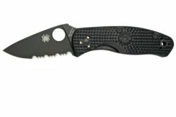 Spyderco Persistence Lightweight Black C136PSBBK FRN Couteau De Poche Partiellement Dentelé