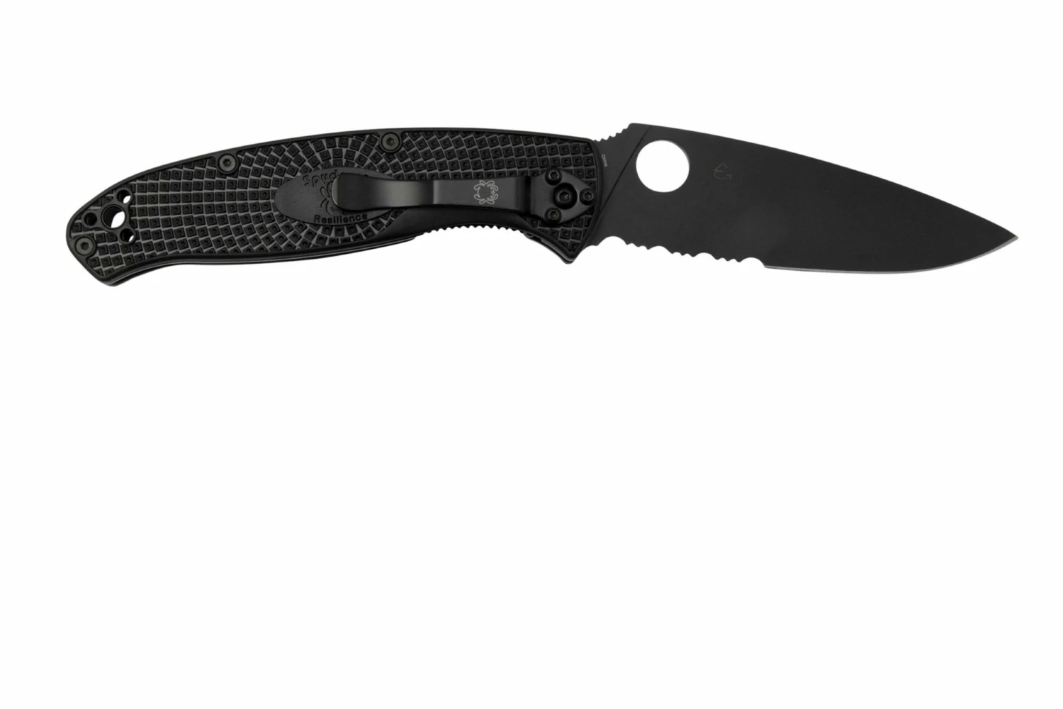 Spyderco Resilience Lightweight Black C142PSBBK FRN Couteau De Poche Partiellement Dentelé 4 Spyderco Resilience Lightweight Black C142PSBBK FRN Couteau De Poche Partiellement Dentelé – Image 2
