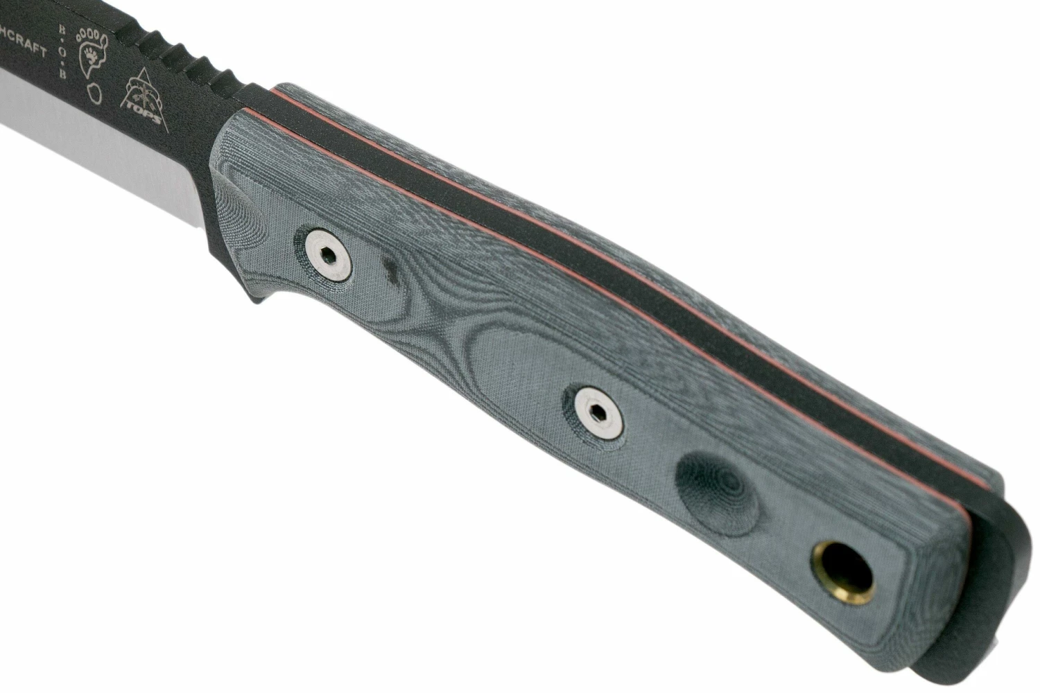 TOPS Knives B.O.B. Fieldcraft Grey/Black Micarta BROS-01 7 TOPS Knives B.O.B. Fieldcraft Grey/Black Micarta BROS-01 – Image 5