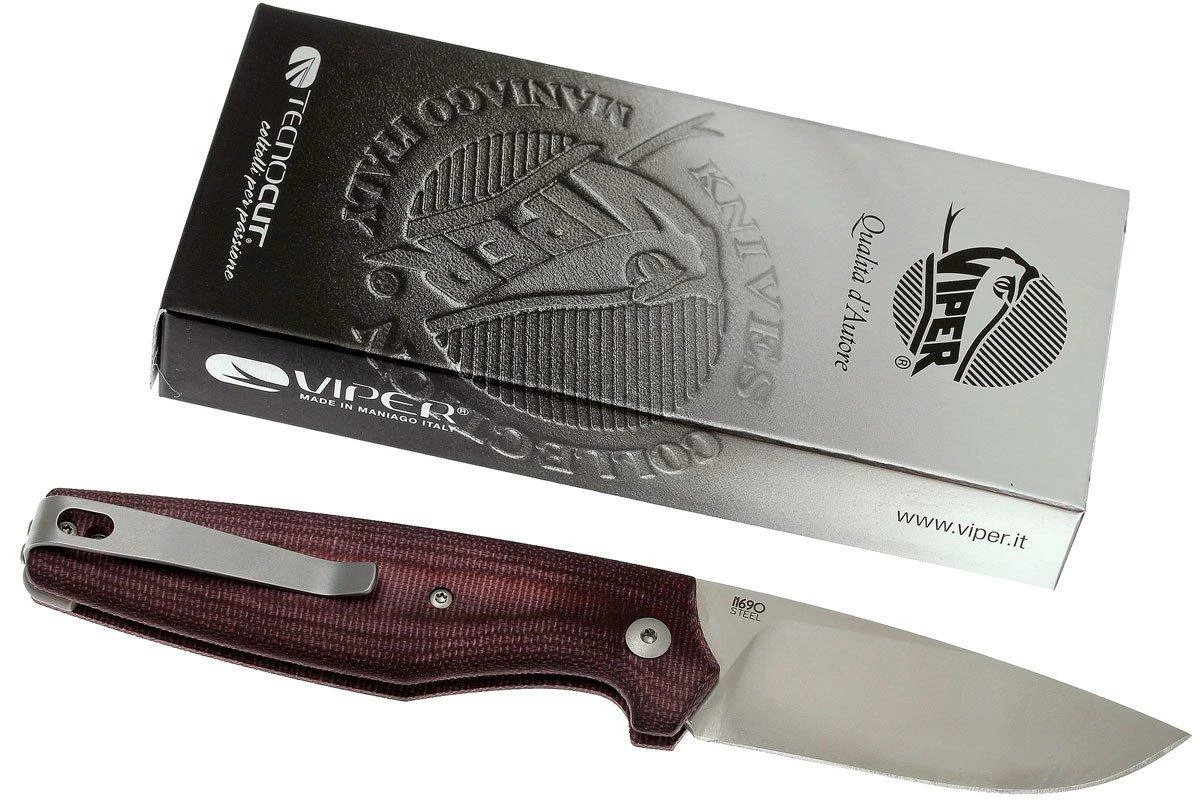 Viper Dan 1 5928CBR Burgundy Micarta N690, Drop-point 11 Viper Dan 1 5928CBR Burgundy Micarta N690, Drop-point – Image 9