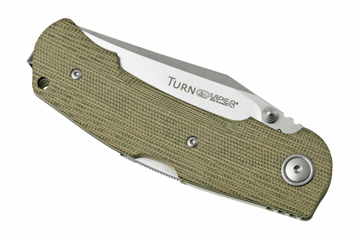 Viper Turn V5988CG Green Canvas Micarta Couteau De Poche, Fabrizio Silvestrelli Design 8 Viper Turn V5988CG Green Canvas Micarta Couteau De Poche, Fabrizio Silvestrelli Design – Image 6