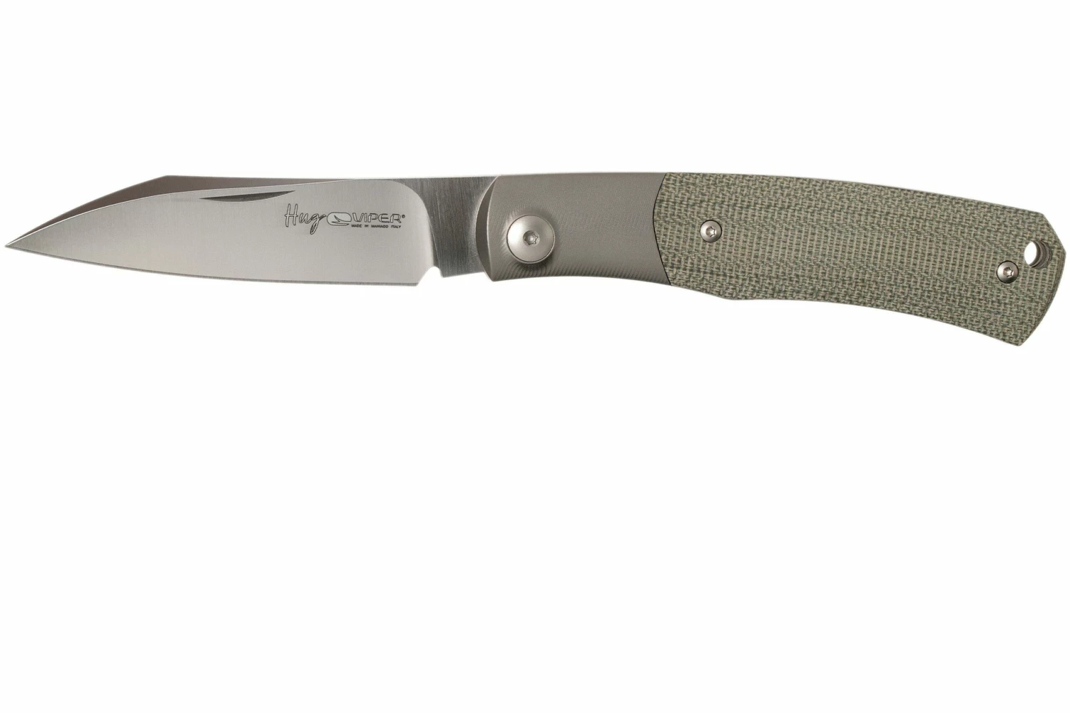 Viper Hug V5992CG Green Canvas Micarta Couteau De Poche, Sacha Thiel Design 3 Viper Hug V5992CG Green Canvas Micarta Couteau De Poche, Sacha Thiel Design