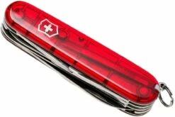 Victorinox Huntsman Rouge Transparent 1.3713.T Couteau Suisse -KNIVESANDTOOLS Magasin VT1 3713 T 05 victorinox vt1 3713 t 05