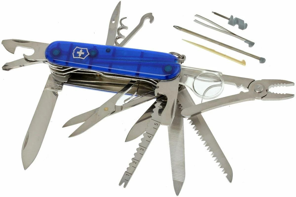 Victorinox Swisschamp Transparent Bleu 1.6795.T2 Couteau Suisse 3 Victorinox Swisschamp Transparent Bleu 1.6795.T2 Couteau Suisse