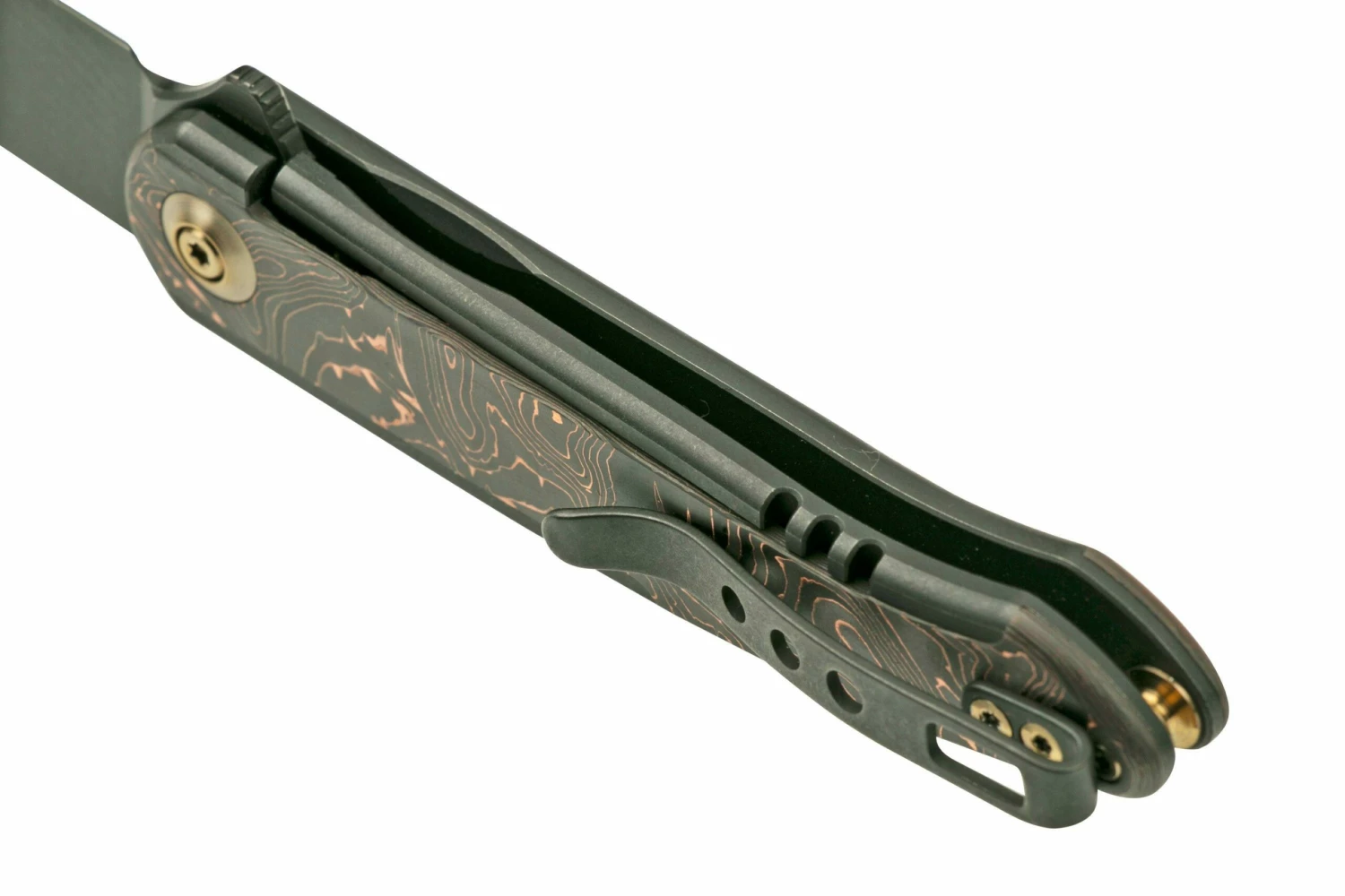 WE Knife Smooth Sentinel WE20043-6 Titanium Copper Foil Carbon Fiber, Couteau De Poche 7 WE Knife Smooth Sentinel WE20043-6 Titanium Copper Foil Carbon Fiber, Couteau De Poche – Image 5