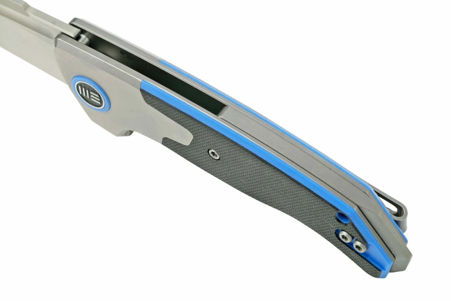 WE Knife Press Check WE20078A-2 Silver Blue Titanium Couteau De Poche 9 WE Knife Press Check WE20078A-2 Silver Blue Titanium Couteau De Poche – Image 7