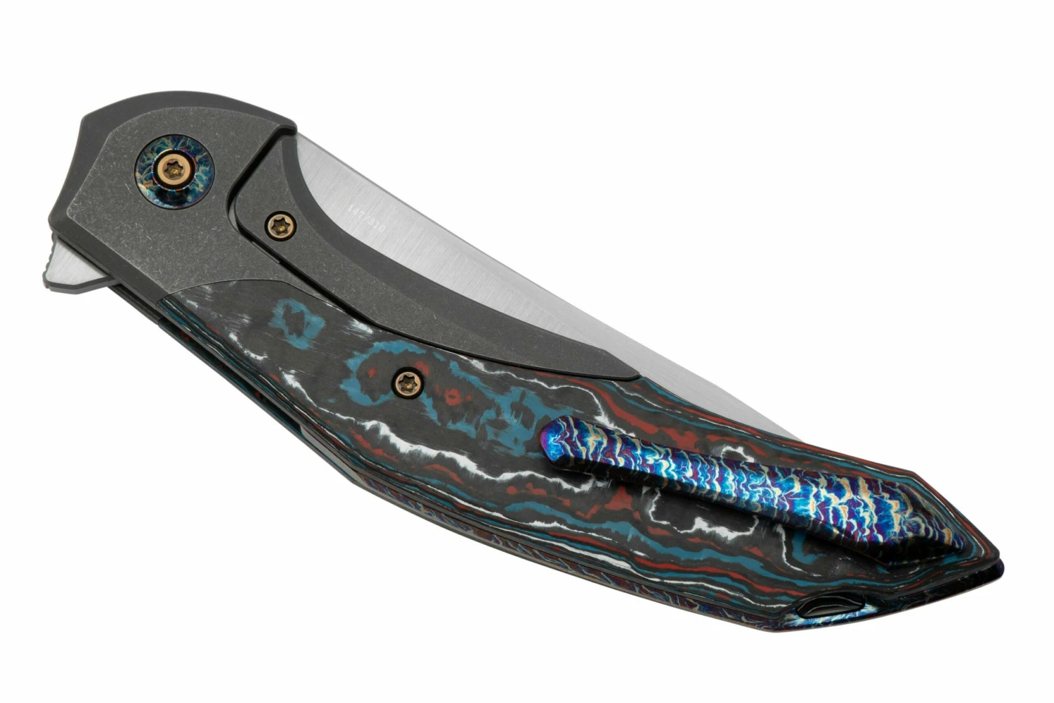 WE Knife Merata, WE22008B-2 Limited Edition, Nebula Fatcarbon, Grey Titanium CPM 20CV Couteau De Poche 9 WE Knife Merata, WE22008B-2 Limited Edition, Nebula Fatcarbon, Grey Titanium CPM 20CV Couteau De Poche – Image 7