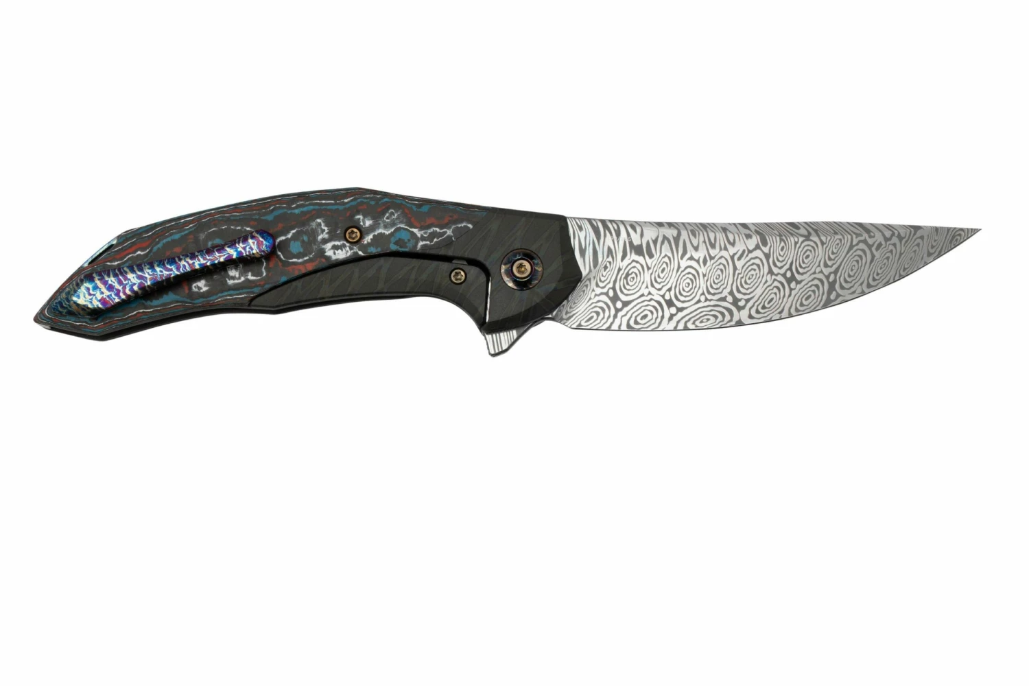 WE Knife Merata, WE22008B-DS1 Limited Edition, Gray Titanium, Heimskringla Damasteel, Couteau De Poche 4 WE Knife Merata, WE22008B-DS1 Limited Edition, Gray Titanium, Heimskringla Damasteel, Couteau De Poche – Image 2