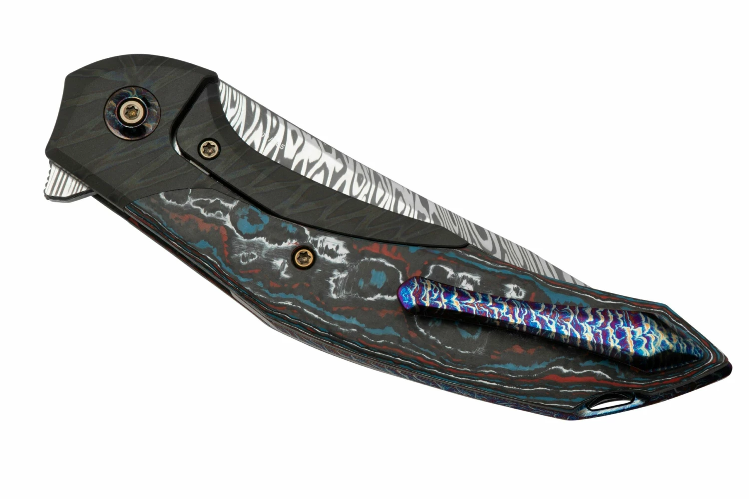 WE Knife Merata, WE22008B-DS1 Limited Edition, Gray Titanium, Heimskringla Damasteel, Couteau De Poche 9 WE Knife Merata, WE22008B-DS1 Limited Edition, Gray Titanium, Heimskringla Damasteel, Couteau De Poche – Image 7