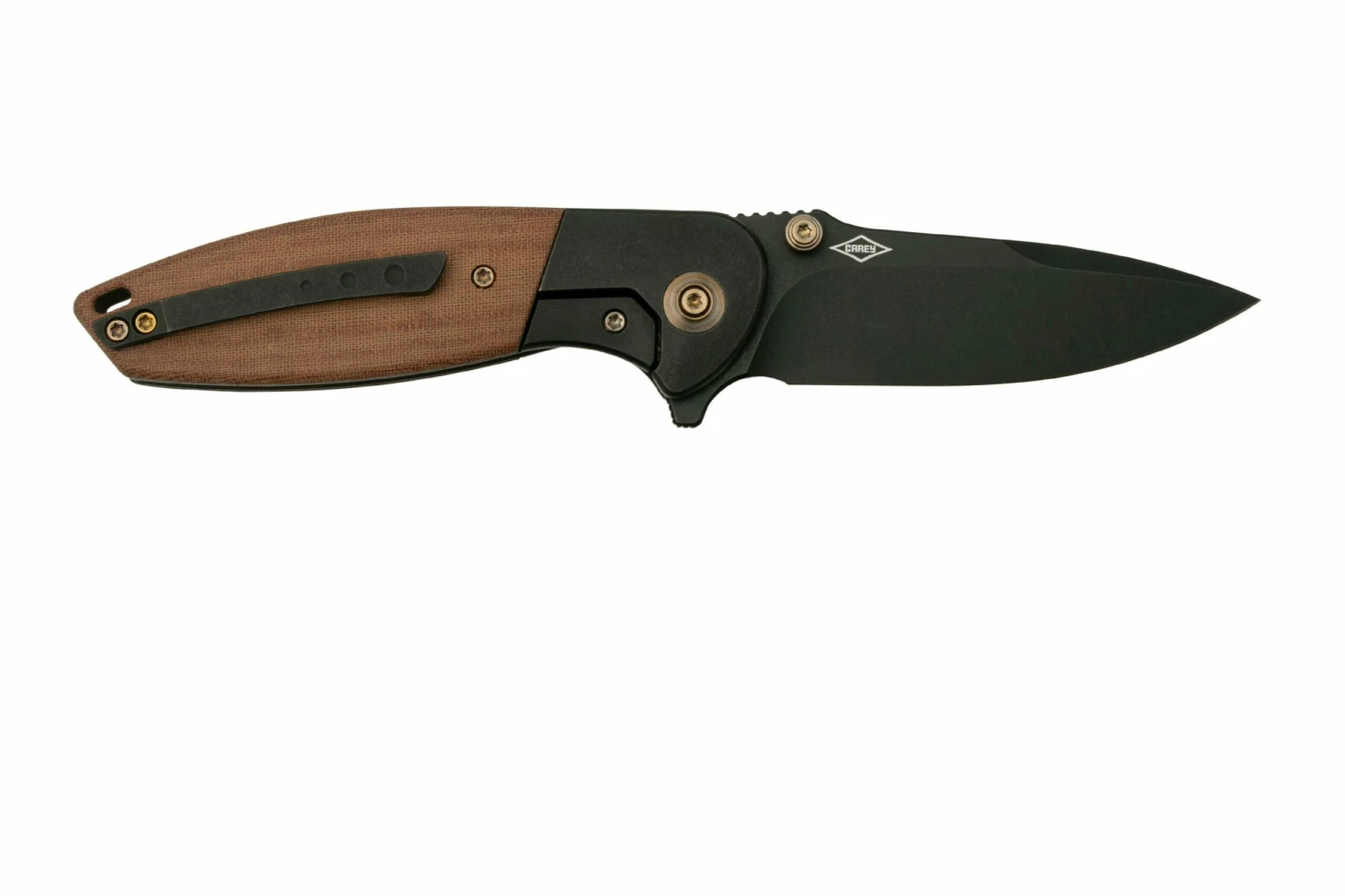 WE Knife Nitro Mini WE22015-4, Black Titanium, Brown Micarta Inlay, CPM 20CV Couteau De Poche 4 WE Knife Nitro Mini WE22015-4, Black Titanium, Brown Micarta Inlay, CPM 20CV Couteau De Poche – Image 2