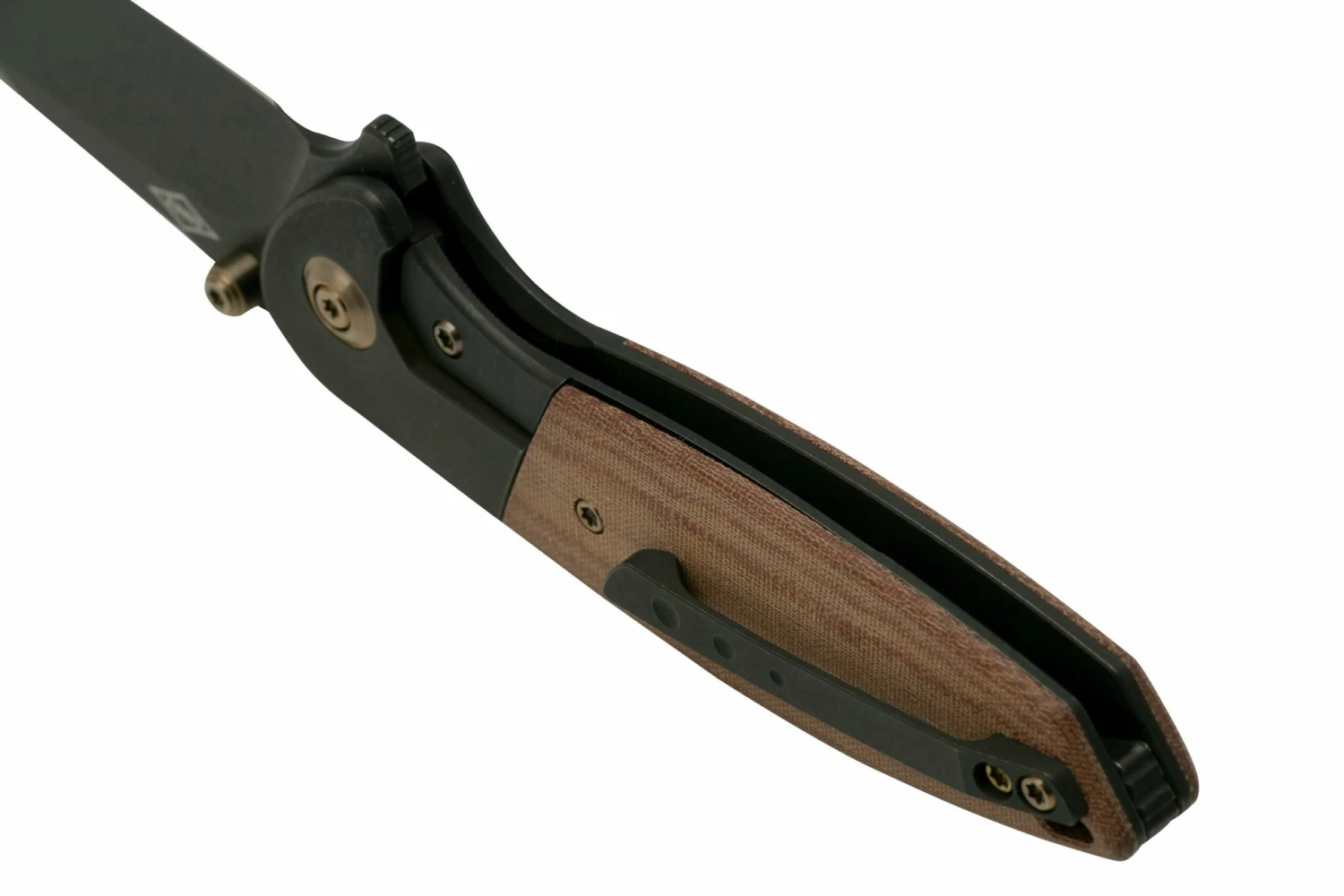 WE Knife Nitro Mini WE22015-4, Black Titanium, Brown Micarta Inlay, CPM 20CV Couteau De Poche 6 WE Knife Nitro Mini WE22015-4, Black Titanium, Brown Micarta Inlay, CPM 20CV Couteau De Poche – Image 4